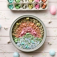 Easter Sensory Play and How to Color Pinto Beans